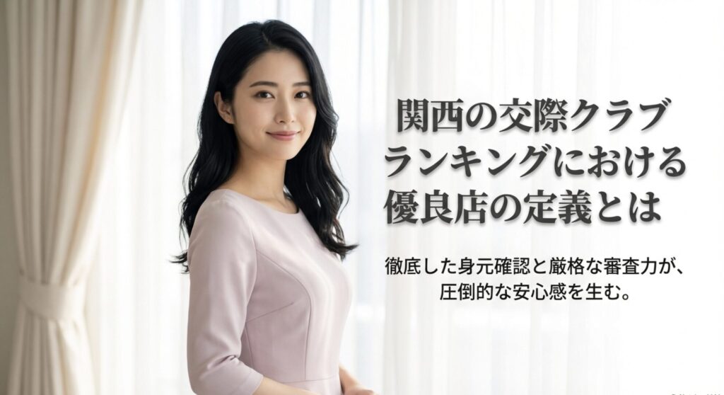 関西の交際クラブランキングにおける優良店の定義とは。徹底した身元確認と厳格な審査力が安心感を生む
