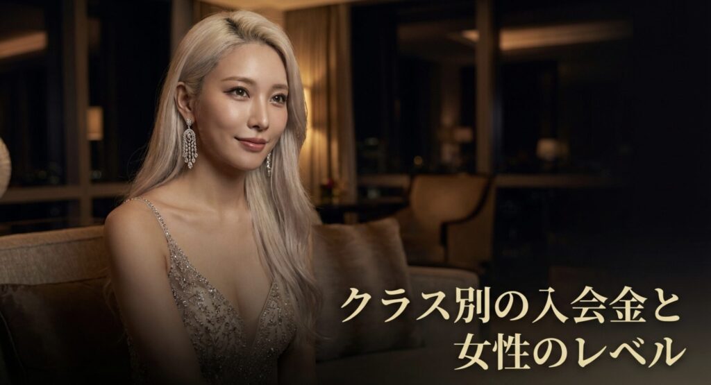 クラス別の入会金と女性のレベル