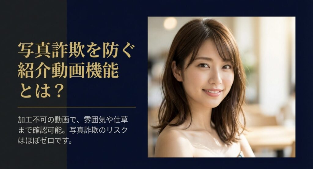 加工不可の動画で女性の雰囲気や仕草を確認できる紹介動画機能のメリット