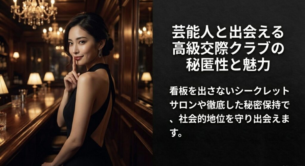 看板を出さないシークレットサロンの存在や、社会的地位を守りながら出会える高級交際クラブの秘匿性についての解説