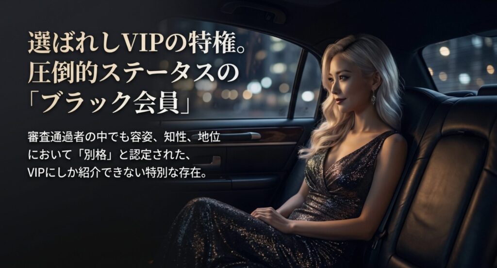 容姿や知性において別格と認定された、一般には非公開のVIPだけに紹介される特別なブラック会員