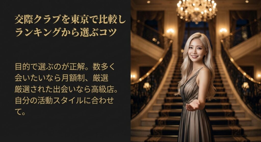 目的や活動スタイルに合わせて東京の交際クラブを選ぶための重要なコツ