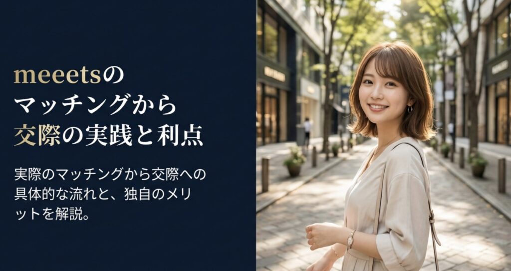 meeets（ミーツ）のマッチングから交際の実践と利点。実際のマッチングから交際への具体的な流れと独自のメリットを解説。