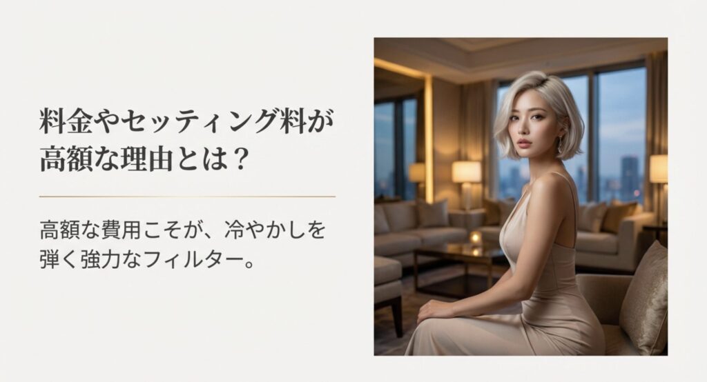 料金やセッティング料が高額な理由と冷やかしを弾くフィルター効果