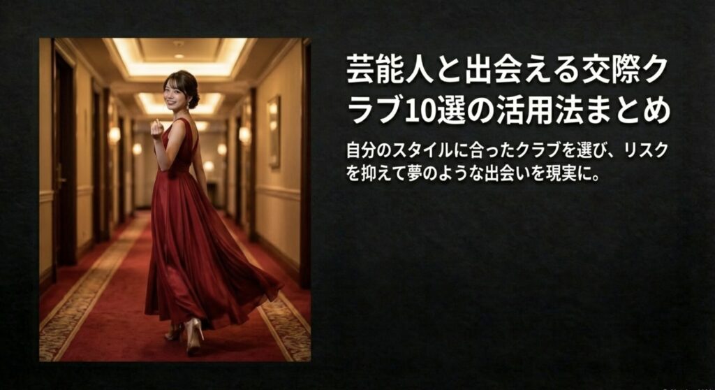 自分のスタイルに合った交際クラブを選択し、リスクを抑えて芸能人との出会いを実現するためのまとめ