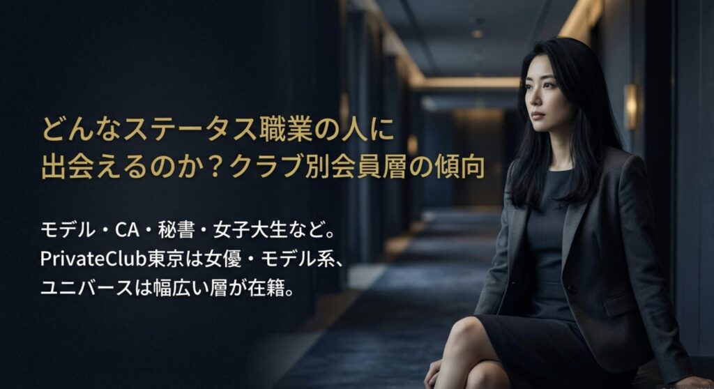 どんなステータス職業の人に出会えるのか？クラブ別会員層の傾向