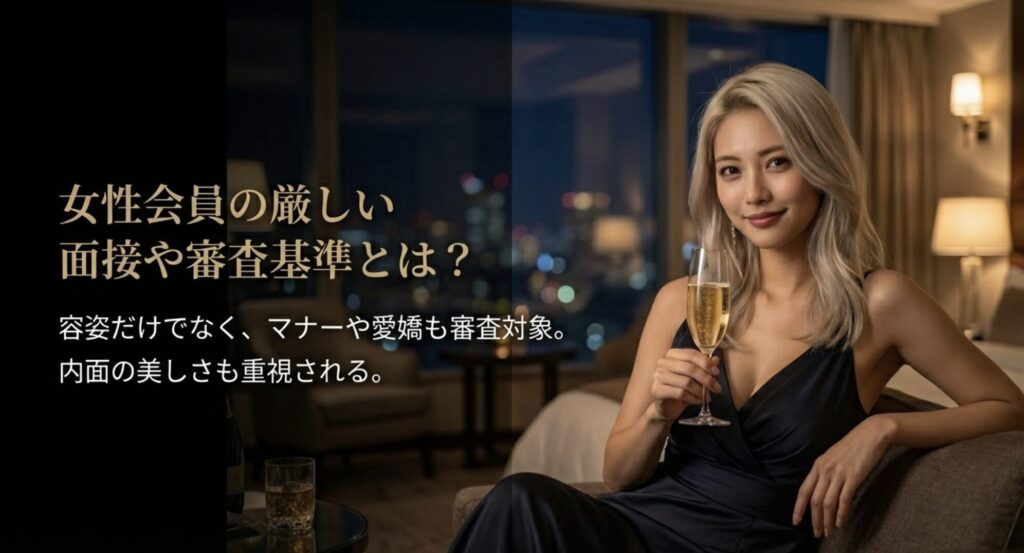 容姿だけでなくマナーや愛嬌などの内面も重視される女性会員の審査基準