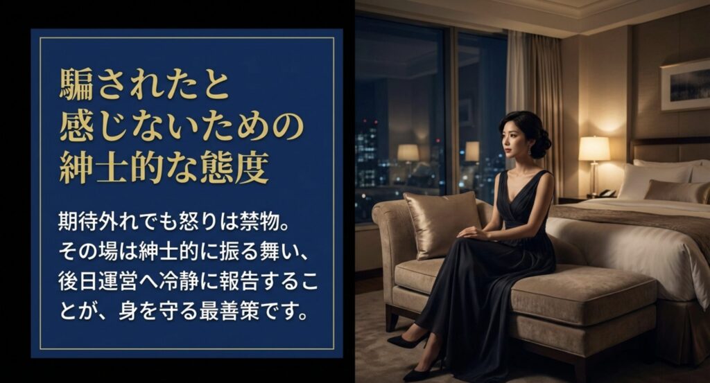 現場での喧嘩を避け紳士的に別れて運営へ報告することの重要性