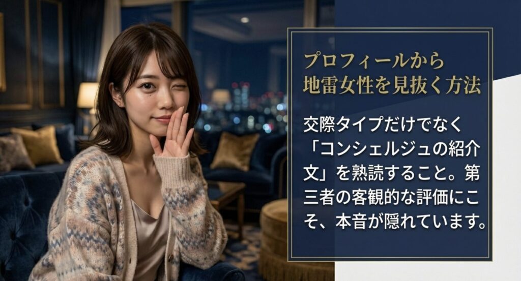 コンシェルジュの紹介文を読んで客観的な評価から地雷女性を見抜く方法