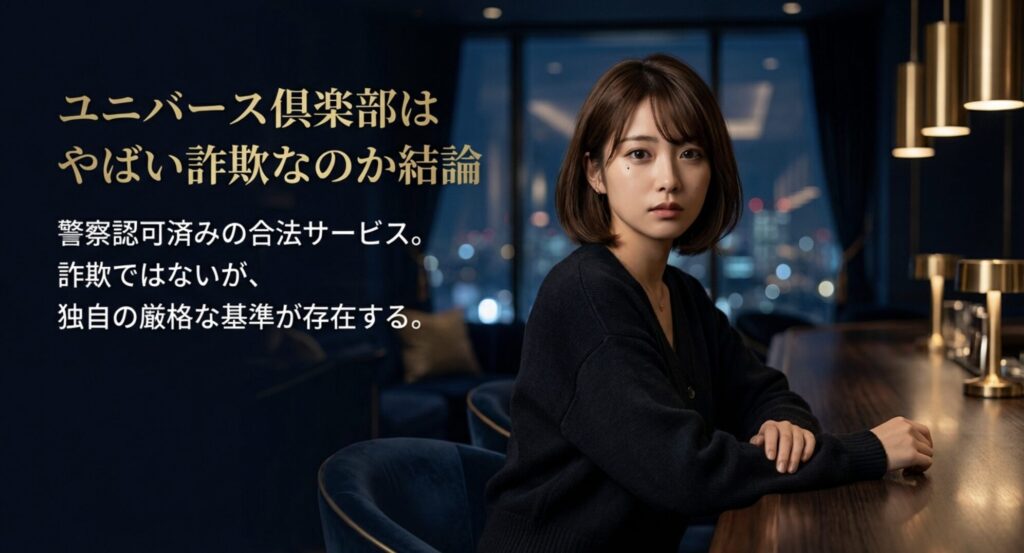 ユニバース倶楽部は警察認可済みの合法サービスであり詐欺ではないという結論