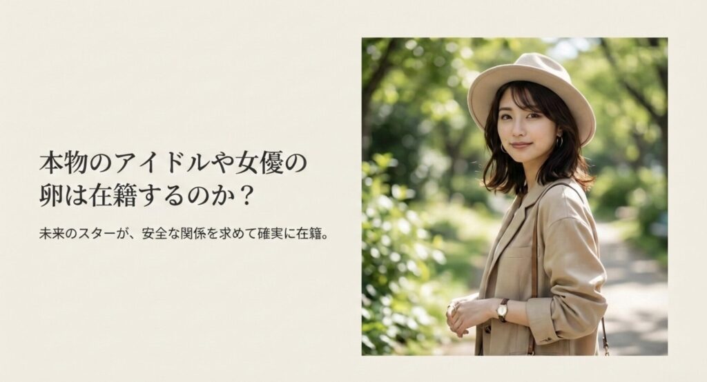 本物のアイドルや女優の卵が安全な関係を求めて在籍している理由