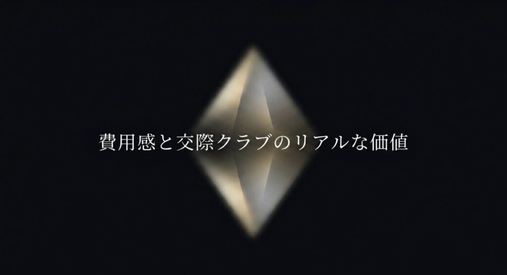 交際クラブの料金や価値について解説するイメージスライド