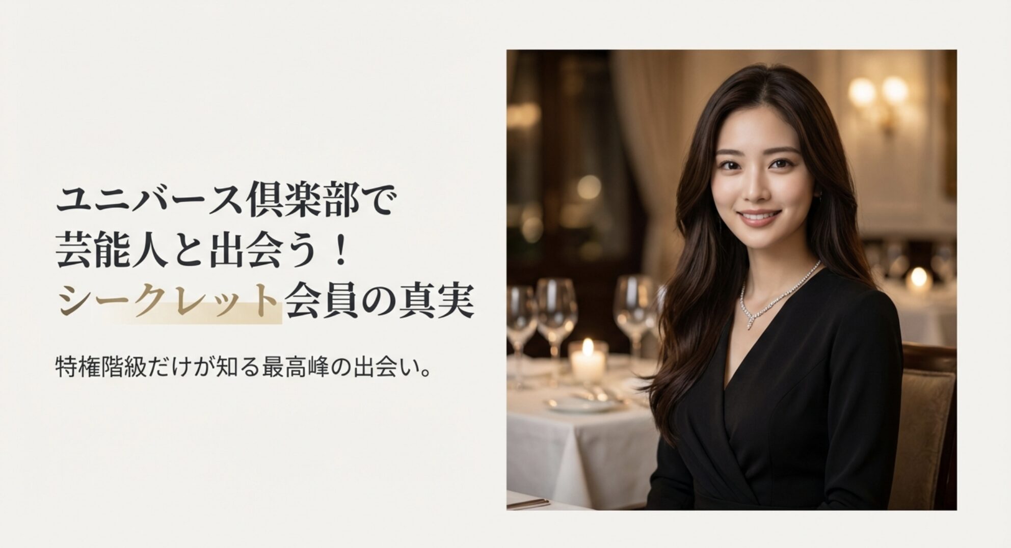 ユニバース倶楽部で芸能人と出会う!シークレット会員の真実と特権階級の出会い