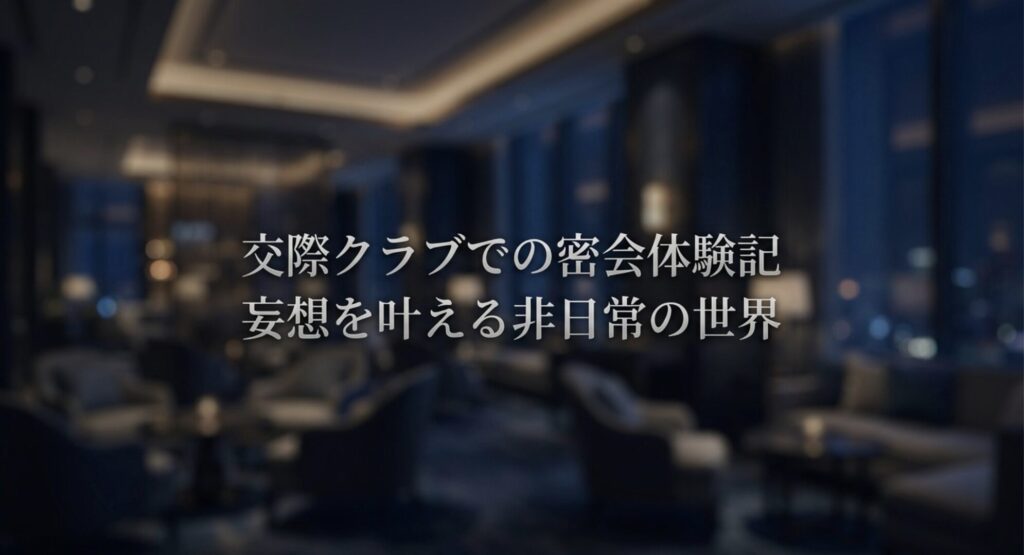 交際クラブでの密会体験記と妄想を叶える非日常の世界