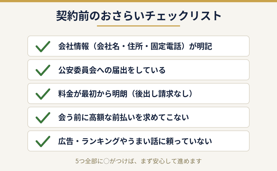 安全な交際クラブを見抜く5つの条件のおさらいチェックリスト