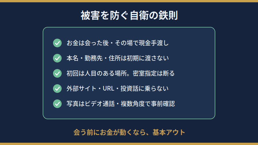 パパ活の詐欺・美人局を避けるための自衛の鉄則